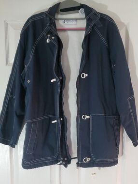 Marsh Landing Blues Womens Light Spring Hooded Toggle Jacket . S